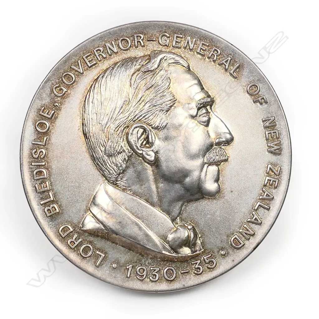 Lord Bledisloe 1935 Waitangi silvered Numismatic Society medal, Image 1++